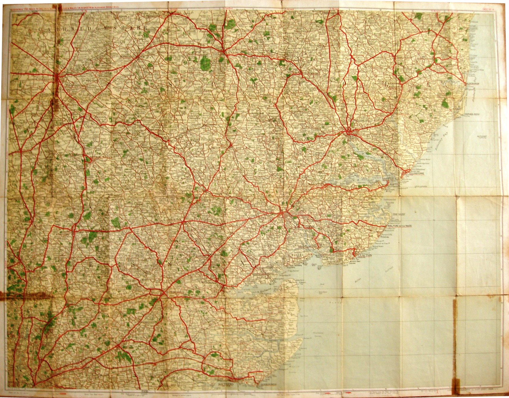 Geographia 2 Miles to the Inch Maps, Sheet 14, 1923